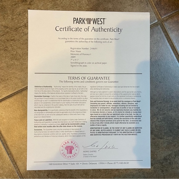 Peter Nixon seriolithograph art print “Memories of Florence” archival paper - Picture 3 of 3